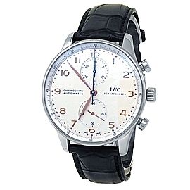 IWC Portugieser Stainless Steel Leather Automatic Silver Men's Watch