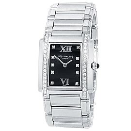 Patek Philippe Twenty-4 Diamond Stainless Steel Black Ladies Watch