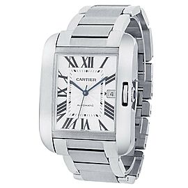 Cartier Tank Anglaise Stainless Steel Automatic Silver Men's Watch