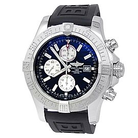 Breitling Super Avenger II Stainless Steel Rubber Auto Black Men's Watch