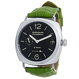 Panerai Radiomir 8 Days Stainless Steel Green Leather Black Men's Watch