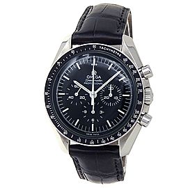 Omega Speedmaster Stainless Steel Leather Manual Black Men's Watch