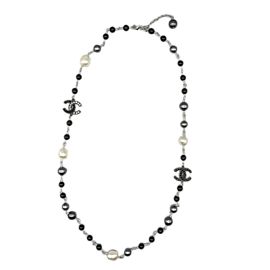 Chanel - 2014 B14S CC Logo Strass Faux Pearl Beaded Layered Necklace