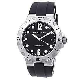 Bvlgari Diagono Scuba Stainless Steel Rubber Automatic Black Men's Watch