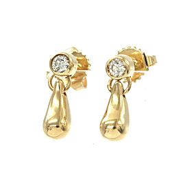 Tiffany Co 18K Yellow Gold Teardrop Diamond Earrings SKYJN-600