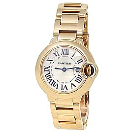 Cartier Ballon Bleu 18k Yellow Gold Quartz Silver Ladies Watch