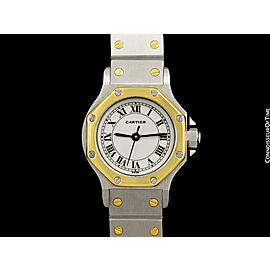 Cartier Santos Octagon Ladies Automatic SS Steel & 18K Gold