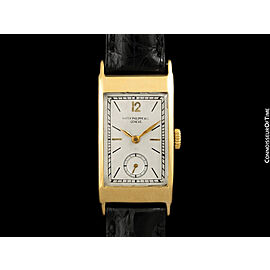 1937 PATEK PHILIPPE "Tegolino" Vintage Mens 18K Gold -Very Fine with