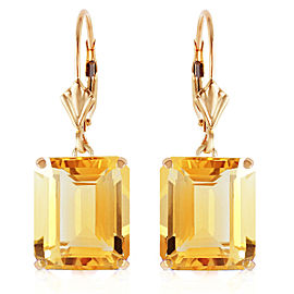 13 CTW 14K Solid Gold Leverback Earrings Citrine