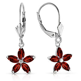 2.8 CTW 14K Solid White Gold Will To Love Garnet Earrings