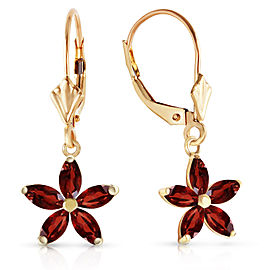 2.8 CTW 14K Solid Gold Starglow Garnet Earrings