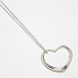 TIFFANY & Co 925 Silver Elsa Peretti Open Heart Necklace LXNK-423