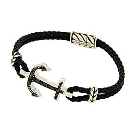 David Yurman Sterling Silver Black Diamond Anchor Bracelet