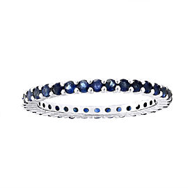 Sterling Silver Blue Sapphire Eternity Band Ring Size 6