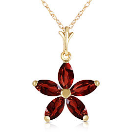 1.4 CTW 14K Solid Gold Portrait D'une Femme Garnet Necklace