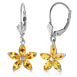 2.8 CTW 14K Solid White Gold Open The Way Citrine Earrings