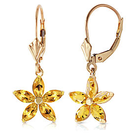 2.8 CTW 14K Solid Gold Starglow Citrine Earrings