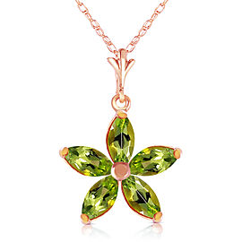 14K Solid Rose Gold Necklace with Natural Peridots