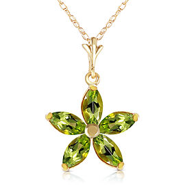 1.4 CTW 14K Solid Gold Virtue Peridot Necklace