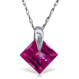 1.16 CTW 14K Solid White Gold Applause Pink Topaz Necklace