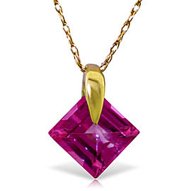 1.16 CTW 14K Solid Gold Missing You Pink Topaz Necklace