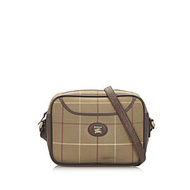 Burberry Plaid Canvas Shoulder Bag