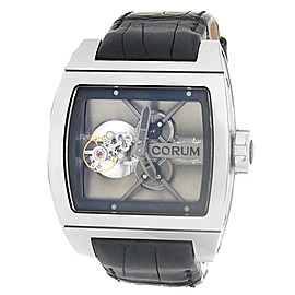 Corum Ti-Bridge Tourbillon Titanium Leather Skeleton Watch