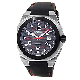 Waltham AeroNaval Stainless Steel Leather Automatic Black Men's Watch AN-01