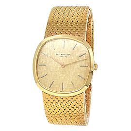 Patek Philippe Golden Ellipse 18k Yellow Gold Manual Champagne Mens Watch