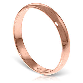 14K Solid Rose Gold Wedding Ring 3.0 mm Wide