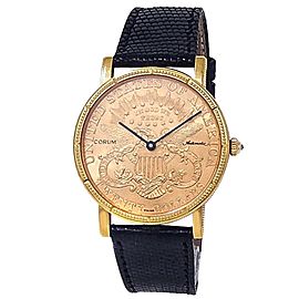 Corum $20 Dollar Coin American Double Eagle 18k Yellow Gold Auto Champagne Watch