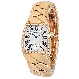 Cartier La Dona 18k Yellow Gold Quartz Diamonds Silver Ladies Watch