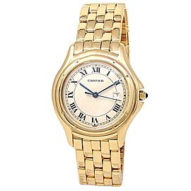 Cartier Cougar 18k Yellow Gold Quartz White Ladies Watch