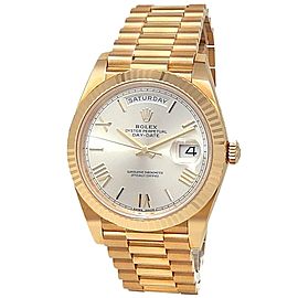 Rolex Day-Date 18k Yellow Gold President Automatic Silver Men's Watch