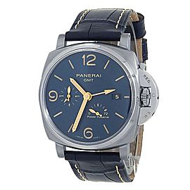 Panerai Luminor Due GMT Power Reserve Titanium Auto Blue Men's Watch