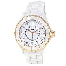 Chanel J12 White Ceramic Yellow Gold Quartz White Ladies Watch