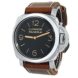 Panerai Luminor Base Stainless Steel Leather Manual Black Men's Watch