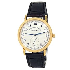 A.Lange & Sohne 1815 18k Yellow Gold Leather Manual Silver Men's Watch