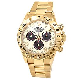 Rolex Daytona 18k Yellow Gold Oyster Automatic White Men's Watch