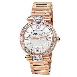 Chopard Imperiale 18k Rose Gold Auto Diamonds Silver Ladies Watch