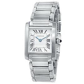 Cartier Tank Francaise Stainless Steel Quartz White Ladies Watch