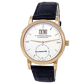 A.Lange & Sohne Saxonia 18k Rose Gold Leather Auto Silver Men's Watch