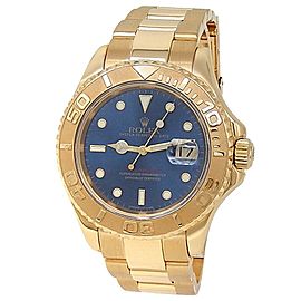 Rolex Yacht-Master 18k Yellow Gold Oyster Automatic Blue Men's Watch