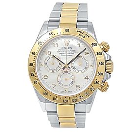 Rolex Daytona 18k Yellow Gold Steel Automatic Mother of Pearl Men's Watch