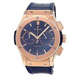 Hublot Classic Fusion 18k Rose Gold Blue Leather Blue Men's Watch