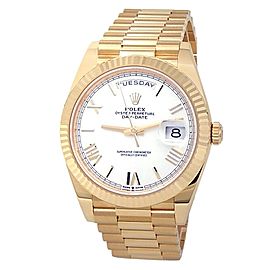 Rolex Day-Date 18k Yellow Gold President Automatic White Men's Watch