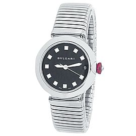 Bvlgari Lvcea Stainless Steel Automatic Diamonds Black Ladies Watch