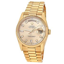 Rolex Day-Date 18k Yellow Gold President Diamonds Champagne Men's Watch