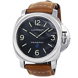 Panerai Luminor Base Logo Stainless Steel Leather Black Men's Watch