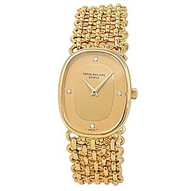 Patek Philippe Ellipse 18k Yellow Gold Manual Champagne Ladies Watch